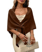 Womens Knitted Shawl Wraps Casual Solid Color Cape Scarf Comfortable Triangle Pashmina Shoulder Sweater - color: Coffee