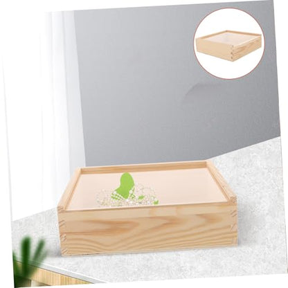 Hemobllo Wooden Storage Box Acrylic Lid Multi-functional Trinket Container for Jewelry Compact for Home Office