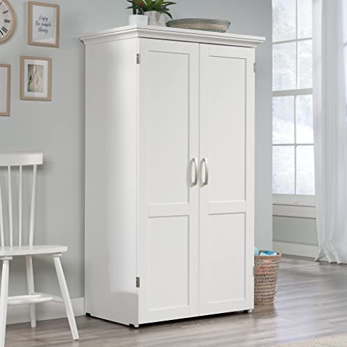 Sauder Miscellaneous Storage Craft & Sewing Armoire, L: 35.11" x W: 21.81" x H: 61.58", Glacier White finish - color: Glacier White