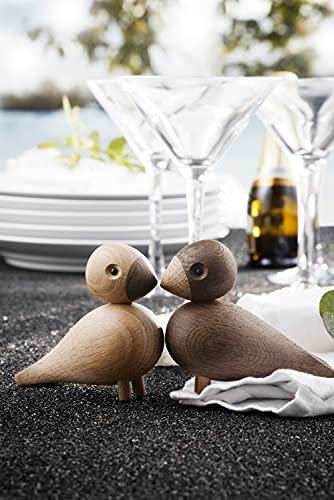 Kay Bojesen Lovebirds Pair | Oak and Smoked Oak | 3.5 in.