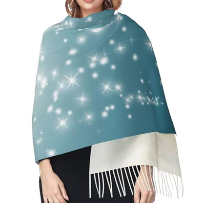 Spiritual Meditation Yoga Magic Lotus Flower Women'S Faux Cashmere Tassel Scarf Oversized Soft Shawl Wrap For Fall Winter Daily Wear Travel Gifting