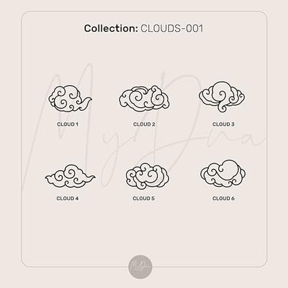 Clouds Zen Ring - 14k Gold Cloud Jewelry - Hexagon Design - Meditation Piece