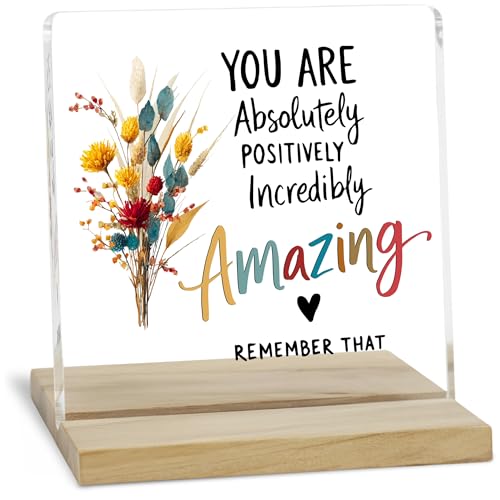 Encouragement Gifts for Women Decor Sign, You Are Amazing Acrylic Plaque, You Are Loved Sign - color: Amazing
