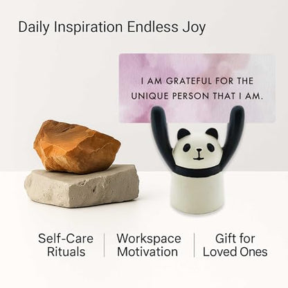 Affirmation Card Deck for Women with Animal Holder, 31 Positive Daily Cards for Self-Care & Mindfulness, Gift for Her, Sister, Daughter, Niece, Mental Health & Manifestation Support (Panda)