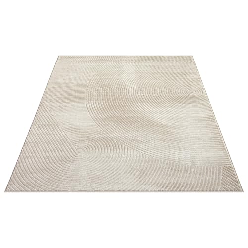 Abani Neutral Beige Area Rug | 5' x 8' Tan Geometric Carpet with Zen Circle Pattern | Rugs for Living Room, Bedroom, Office - color: Beige, size: 5'x8' (Rectangular)