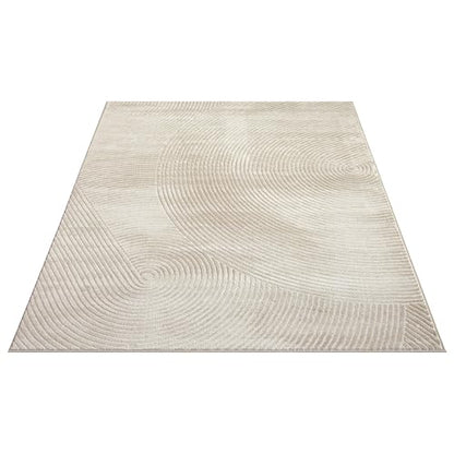 Abani Neutral Beige Area Rug | 4' x 6' Tan Geometric Carpet with Zen Circle Pattern | Rugs for Living Room, Bedroom, Office - color: Beige, size: 4' x 6' (Rectangular)