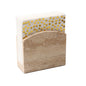 Travertine Stone Napkin Holder,Standing Napkin Holders Fit for 6.5”x6.5” Luncheon-Sized Napkins,Stone Napkin Holder for Table Kitchen Counter Dining Room Party Bar Decor,Beige - size: 6.6x5.5 Inch
