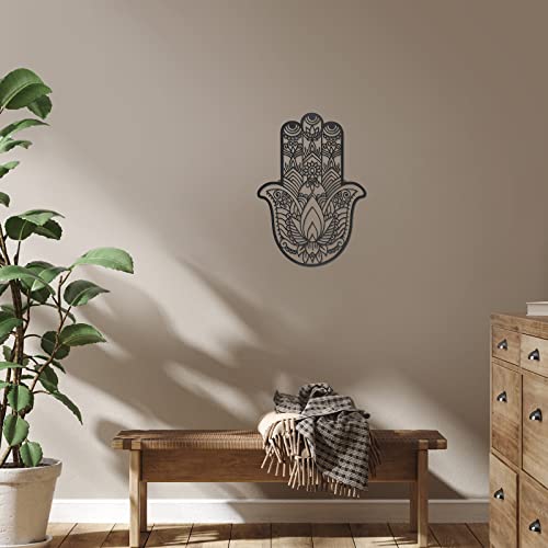 Lounsweer Hamsa Hand Wall Decor Geometric Meditation Decor Sacred Geometric Walling Boho Spiritual Art for Bedroom Yoga Room Minimalist Aesthetic Ornament Ideal Housewarming Gift