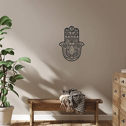 Lounsweer Hamsa Hand Wall Decor Geometric Meditation Decor Sacred Geometric Walling Boho Spiritual Art for Bedroom Yoga Room Minimalist Aesthetic Ornament Ideal Housewarming Gift
