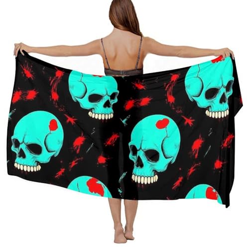 Women's Lightweight Long Scarf Thin Scarf Beach Headscarf Wimwear Bikini Wrap - color: Color632