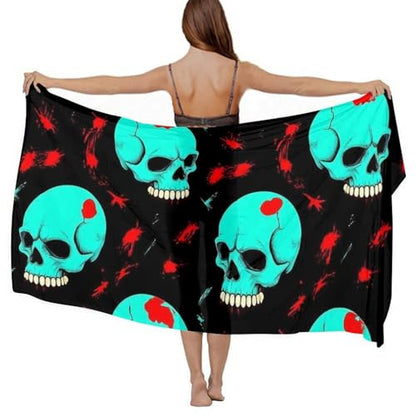 Women's Lightweight Long Scarf Thin Scarf Beach Headscarf Wimwear Bikini Wrap - color: Color632