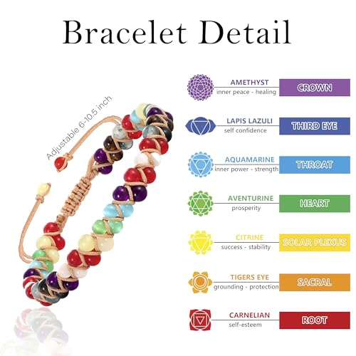 Gifts for Daughter Granddaughter, To My Mom Grandma Wife Girlfriend Sister Jasper Heart Bracelets Birthday Graduation Anniversary Christmas Stocking Stuffers Valentines Mothers Day Jewelry - style: 10.7 Chakras: 7 Chakra