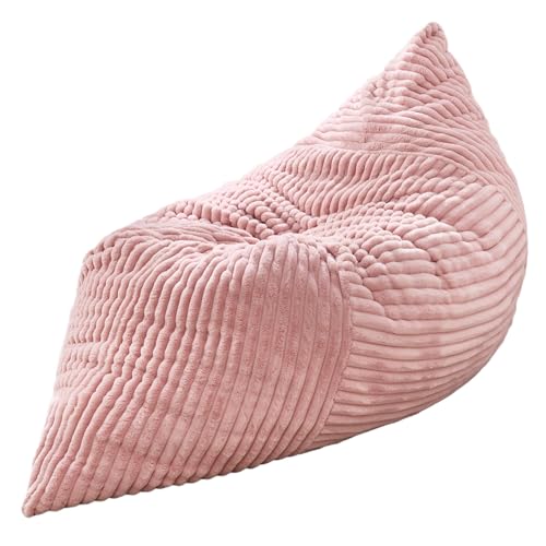 Hobestluk 3 in 1 Bean Bag Chair Giant Bean Bag Chairs Convertible Bean Bag Floor Cushion with Machine Washable Cover, Beanbag Chairs for Adult (Pink) - color: Pink