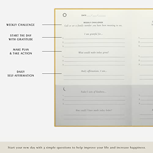 The Gratitude Journal : More Happiness, Positivity, Affirmation, Productivity, Mindfulness & Self Care - A Simple Undated Hardcover Daily Guide Planner for Women & Men (Sunshine Yellow) - color: Sunshine Yellow