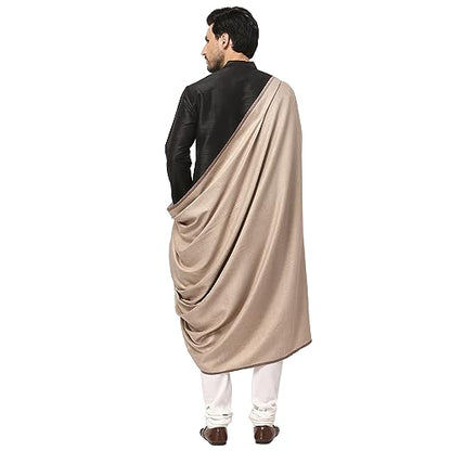 Weavers Villa Meditation Shawl/Wrap, Oversize Scarf or Stole. Unisex - color: Light Beige