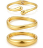 Chunky Gold Bangle Bracelets for Women, Dainty 14k Gold Plated Big Stackable Bangles Set, Trendy Statement Cuff Bracelet Stack Fashion Jewelry Gifts - style: A7-gold