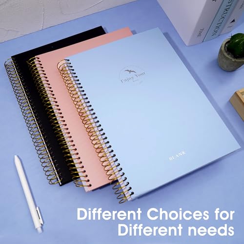 FLYING EAGLE Blank Paper Spiral notebook Journal 8.5 x 11 Blank Large Spiral Notebook 210 Pages Hardcover Spiral Notebook Sketchbook Sketch Book for drawing for Men Women,Blue