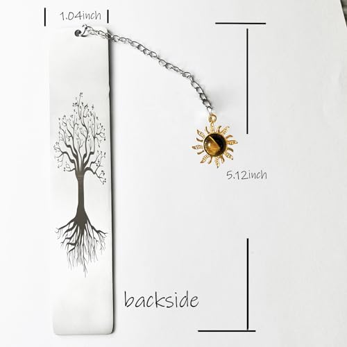 Encouragement Gift for Women Confidence Booster Bookmark with Tiger Eye Crystal Inspirational Mindful Gift for Readers, Writers, Students, Yogis - color: Power