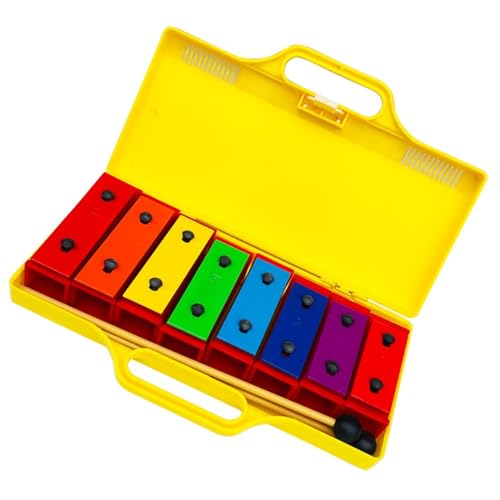 Medium Plastic Yellow Box 8-Tone Brick Colorful Soundboard Glockenspiel Percussion Instrument Glockenspiel Percussion Instrument