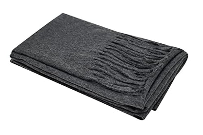 Ocomfly 100% Pashmina Scarf for Women - Premium Womens Scarves - Gift Boxed - Shawls or Wraps - Ultra Soft and Warm - color: Heather Charcoal