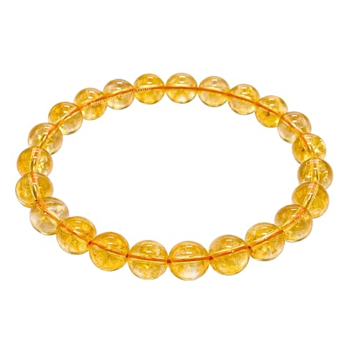 Amazing Gemstone Crystal Bracelet for Women Men's Gifts - Protection Healing Crystal Bracelet - 8mm Gemstone Beaded Stretchable Bracelet Pulseras Para Hombres Mujer Stocking Stuffers Mothers Day Gift (Citrine) - color: Citrine