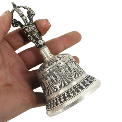 Meditation Hand Bell - Tibetan Buddhist Meditation Bell - Handmade Dharma Bell, Prayer & Meditation Hand Bell with Dorje Set | Tibetan Meditation Bell and Dorje for Reiki, Spiritual Clarity, Prayer