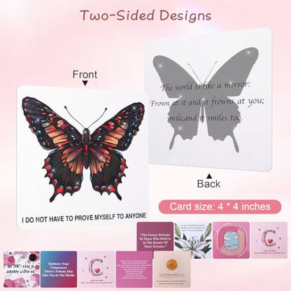 Havaro Daily Positive Affirmation Cards for Women – Mindfulness Cards – 50 Empowering Motivational Quotes for Confidence, Self-Love & Stress Relief | Premium Gift Box for Meditation & Journaling
