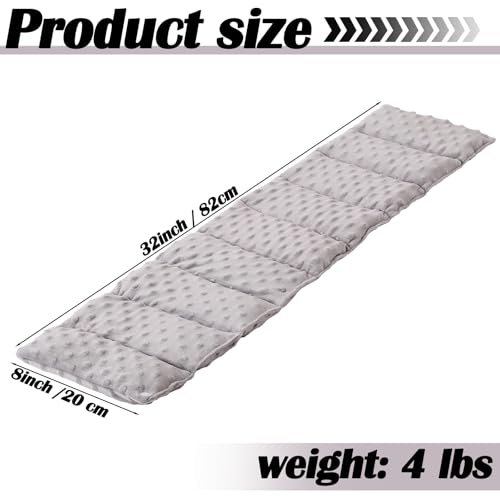 4 lb Sensory Weighted Neck Wrap 32 x 8 Inch Shoulder Wrap Weighted Neck Shoulder Pad Glass Bead Filled Dual Texture for Adults Relaxation(Dark Gray)