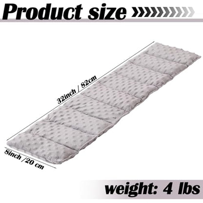 4 lb Sensory Weighted Neck Wrap 32 x 8 Inch Shoulder Wrap Weighted Neck Shoulder Pad Glass Bead Filled Dual Texture for Adults Relaxation(Dark Gray)