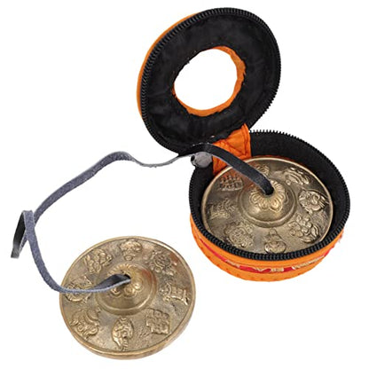 SECFOU Yoga Cymbal Bell Meditation Hand Chime Brass Ringing Bell for Meditation Religious Percussion Instrument