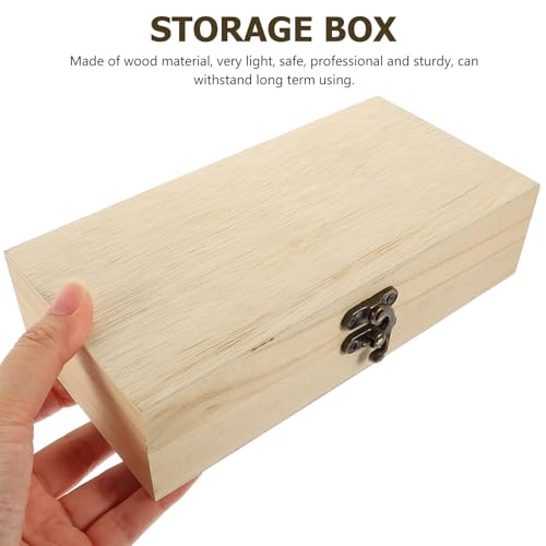 ibasenice 2pcs Wooden Jewelry Box Small Rectangular Trinket Storage Case with Flip Lid Minimalist Design 20x10x5cm Sundries Organizer for Home Vanity