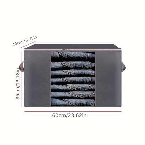 Clothes Storage Bag Finishing Quilt Quilt Large Bag Clothing Packing Thickened Large Fabric Moisture-Proof Household (Grey-1Pc) - color: Grey-1Pc