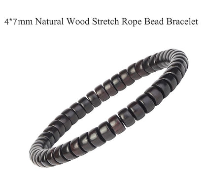 Prayer Bead bracelet Mala Beaded Bracelets for Men Women 12/15MM … - color: 4*7mm Barrel beads Ebony
