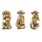 Leekung 3 Wise Monkeys Statue for Home Decor Accents,Hear no Evil See no Evil Speak no Evil Figurine for Living Room Boho Desk Gold Modern Table Decor,Monkey Gift Shelf Decor Accents Antique Bronze