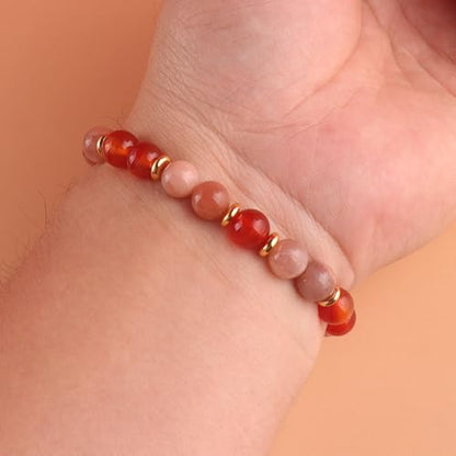 KSQS Healing Stone Bead Bracelet for Women, Natural Gemstones Balance Protection Bracelet, Spiritual Crystal Beads Bracelet Anxiety Relief with Meaning Card - style: Charisma