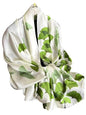 Large Shawl Scarf For Women Lightweight Wraps Silky Headscarf Long Sunscreen Scarfs - color: T30 Green Ginkgo Leaves / 70"x 35"