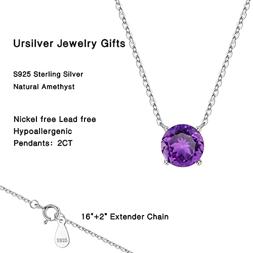 Ursilver Mothers Day Gifts - Birthstone Necklace for Women 925 Sterling Silver Round Birthstone Necklace Birthday Gifts 12 Months Necklaces for Women Jewelry Gift - color: 14K White Gold