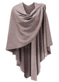 PULI Womens Large Cross Front Poncho Sweater Wrap Topper Knitted Elegant Shawls Cape for Fall Winter - color: 1-oatmeal
