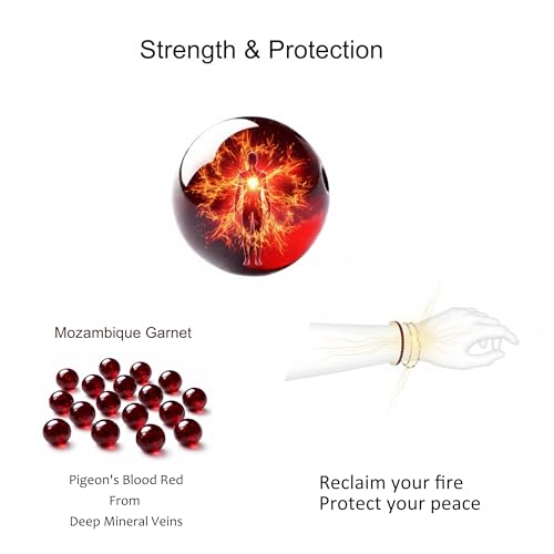 Intentional Healing Stones Bracelet for Women, 3PCS Layered Set with Semi‑Precious Stone Beads, Inspirational Jewelry for Calm Rituals & Emotional Balance - style: Garnet - Strength & Protection