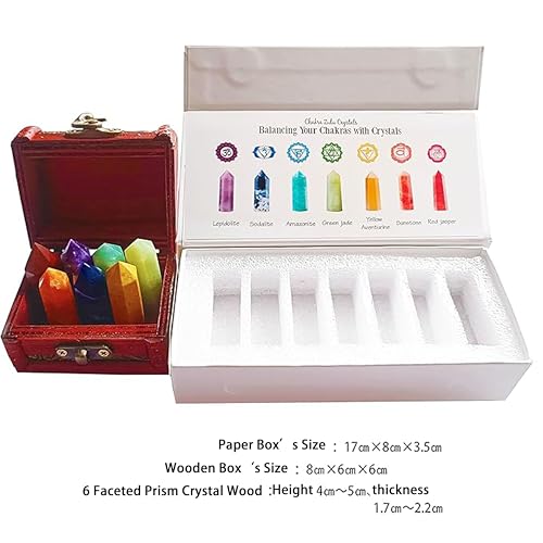 Sets of 7/8/10 Pcs Healing Crystal Stone Wands,Hexagona,Single Pointed,Chakra 6 Faceted Column Prism,Reiki Gemstones,Energy Balance,Meditation Natural Gem Kits Home Decor (7pc C Set) - color: 7pc C Set