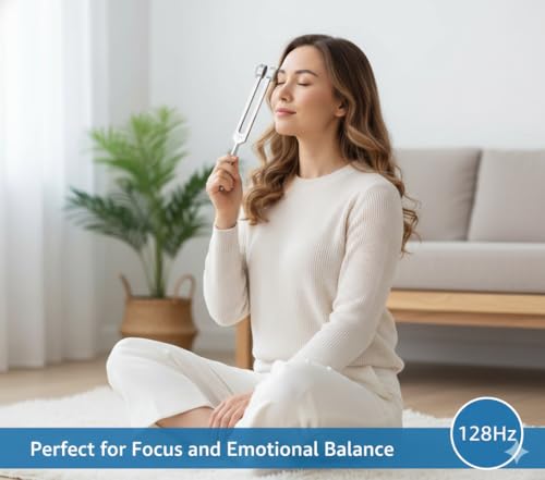 Tuning Forks for Healing – 128Hz Weighted&Unweighted Sound Therapy Tools, Chakra Balancing, Meditation & Yoga, Portable Vibrational Healing for Anxiety & Relaxation