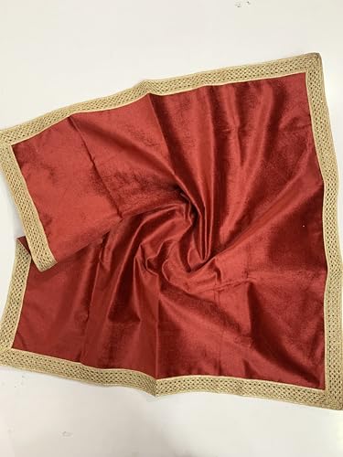SMMS Spiritual Velvet Table Cloth Altar Tarot Spread (Maroon, Medium- 61cm*61cm/ 24inch*24inch) - color: Maroon, size: Medium- 61cm*61cm/ 24inch*24inch