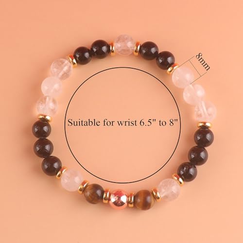 KSQS Healing Stone Bead Bracelet for Women, Natural Gemstones Balance Protection Bracelet, Spiritual Crystal Beads Bracelet Anxiety Relief with Meaning Card - style: Protection-1