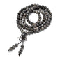 AD Beads 6mm Natural Healing Gemstones Buddhist 108 Prayer Mala Stretchy Bracelet Necklace - color: Larvikite Labradorite