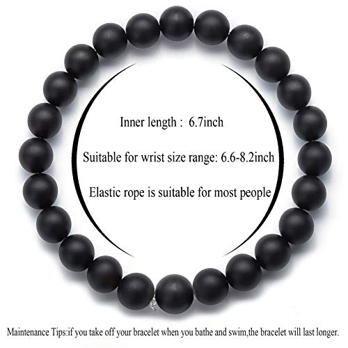 Men Women 8mm Natural Stone Lava Rock Diffuser Bracelet Elastic Yoga Agate Beads Bracelet Bangle - color: Set 3