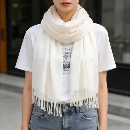 Thin Fashion Scarves for Women Spring Summer Sunprotection Lightweight Large Scarf Shawls Fall Neck Warm Wraps - color: Beige-thin