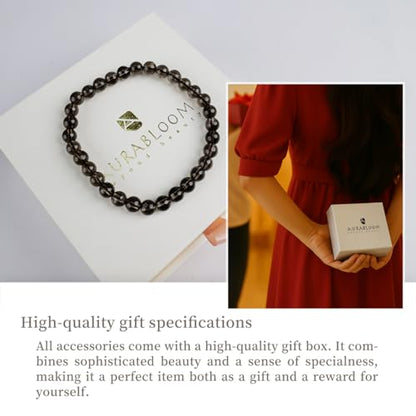 Natural Gemstone Beaded Bracelet for Women, Dainty Round Crystal Stretch Bracelets, Spiritual Healing & Calming Stone Jewelry Gift
