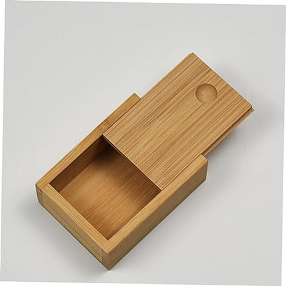 Chic Bamboo Pull-out Lid Storage Box for Jewelry Organization Retro Decorative Case for Home Office Stylish Desktop Decor