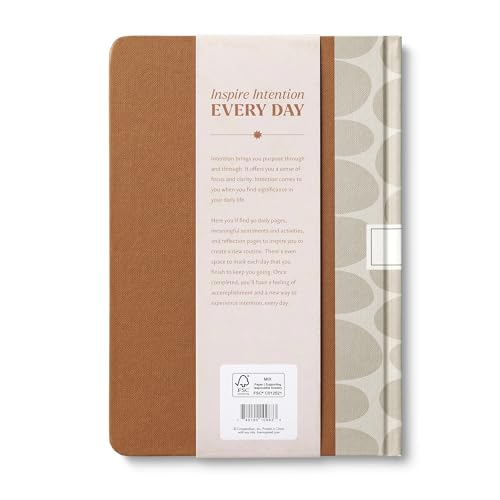 Compendium – Intention Every Day Guided Journal: A Daily Practice for Purpose and Clarity – A 5-Minute a Day Personal Growth Notebook – An Inspiring Daily Journal for Forming New Habits - color: Intention Sienna