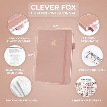 Clever Fox Empowering Journal for Teen Girls – Guided Self-Love Diary with Prompts – Gratitude & Manifestation Notebook, Teenage Gifts (Rose Gold) - color: Rose Gold